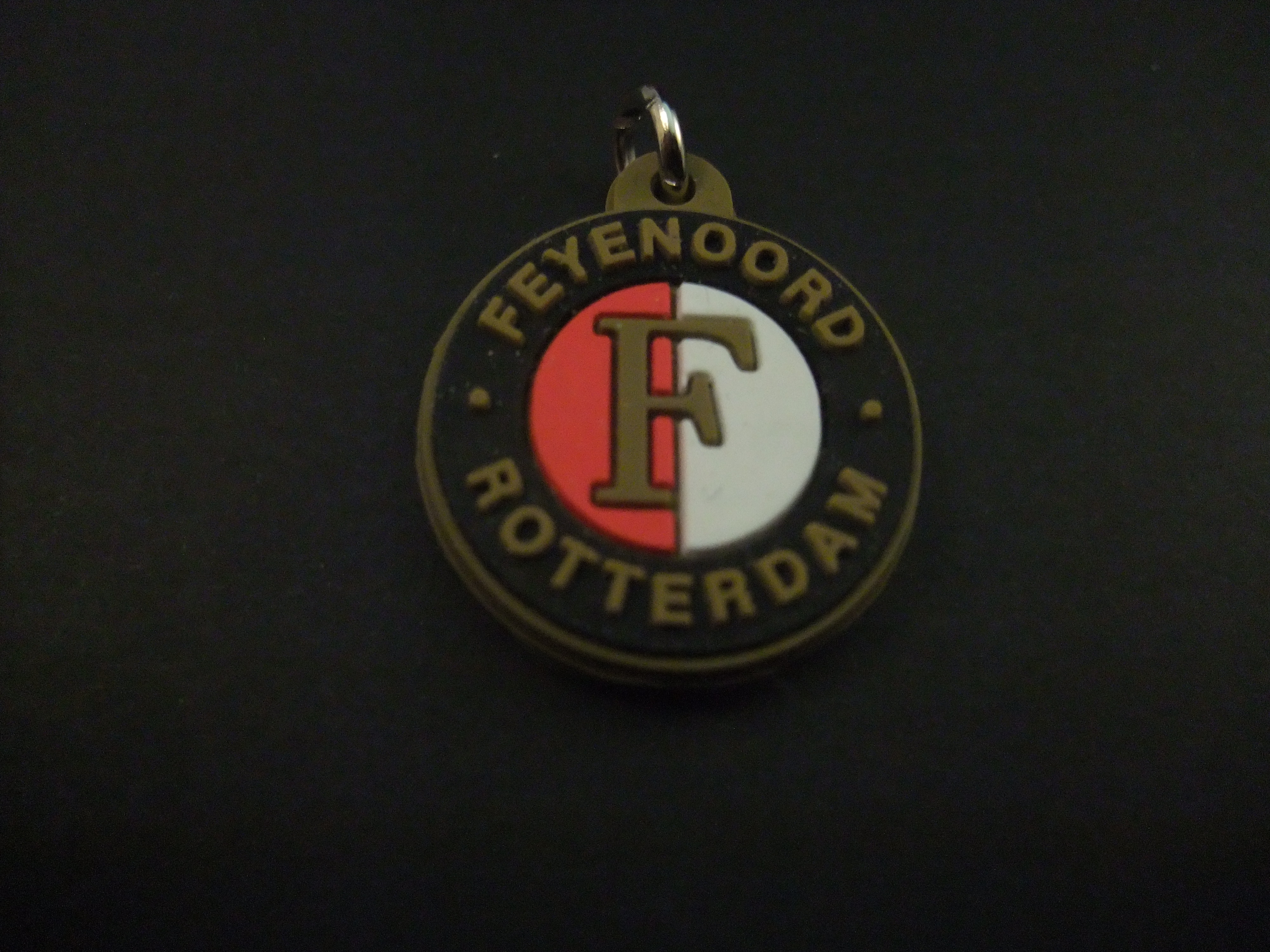 Feyenoord Rotterdam oud logo zwarte rand sleutelhanger
